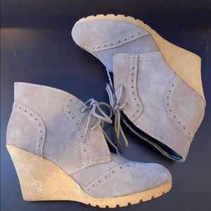 MIA Faux Suede Grey Booties